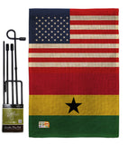 Ghana US Friendship - Nationality Flags of the World Vertical Impressions Decorative Flags HG140385 Made In USA