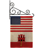 Gibraltar US Friendship - Nationality Flags of the World Vertical Impressions Decorative Flags HG140386 Made In USA