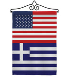 Greece US Friendship - Nationality Flags of the World Vertical Impressions Decorative Flags HG140387 Made In USA