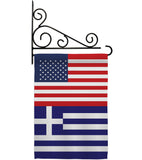 Greece US Friendship - Nationality Flags of the World Vertical Impressions Decorative Flags HG140387 Made In USA