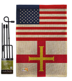 Guernsey US Friendship - Nationality Flags of the World Vertical Impressions Decorative Flags HG140392 Made In USA