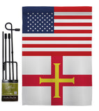 Guernsey US Friendship - Nationality Flags of the World Vertical Impressions Decorative Flags HG140392 Made In USA