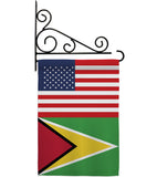 Guyana US Friendship - Nationality Flags of the World Vertical Impressions Decorative Flags HG140395 Made In USA