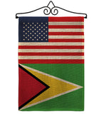 Guyana US Friendship - Nationality Flags of the World Vertical Impressions Decorative Flags HG140395 Made In USA