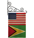 Guyana US Friendship - Nationality Flags of the World Vertical Impressions Decorative Flags HG140395 Made In USA