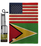 Guyana US Friendship - Nationality Flags of the World Vertical Impressions Decorative Flags HG140395 Made In USA