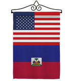 Haiti US Friendship - Nationality Flags of the World Vertical Impressions Decorative Flags HG140396 Made In USA