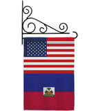 Haiti US Friendship - Nationality Flags of the World Vertical Impressions Decorative Flags HG140396 Made In USA