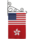 Hong Kong US Friendship - Nationality Flags of the World Vertical Impressions Decorative Flags HG140398 Made In USA