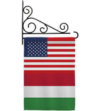 Hungary US Friendship - Nationality Flags of the World Vertical Impressions Decorative Flags HG140399 Made In USA