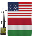 Hungary US Friendship - Nationality Flags of the World Vertical Impressions Decorative Flags HG140399 Made In USA