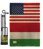 Hungary US Friendship - Nationality Flags of the World Vertical Impressions Decorative Flags HG140399 Made In USA