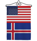 Iceland US Friendship - Nationality Flags of the World Vertical Impressions Decorative Flags HG140400 Made In USA