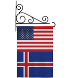 Iceland US Friendship - Nationality Flags of the World Vertical Impressions Decorative Flags HG140400 Made In USA