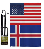 Iceland US Friendship - Nationality Flags of the World Vertical Impressions Decorative Flags HG140400 Made In USA