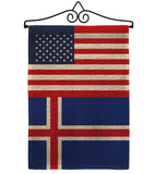 Iceland US Friendship - Nationality Flags of the World Vertical Impressions Decorative Flags HG140400 Made In USA