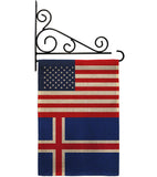 Iceland US Friendship - Nationality Flags of the World Vertical Impressions Decorative Flags HG140400 Made In USA
