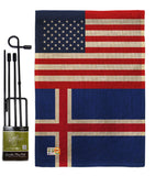 Iceland US Friendship - Nationality Flags of the World Vertical Impressions Decorative Flags HG140400 Made In USA