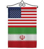 Iran US Friendship - Nationality Flags of the World Vertical Impressions Decorative Flags HG140403 Made In USA