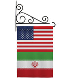 Iran US Friendship - Nationality Flags of the World Vertical Impressions Decorative Flags HG140403 Made In USA