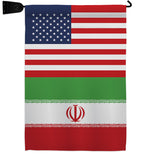 Iran US Friendship - Nationality Flags of the World Vertical Impressions Decorative Flags HG140403 Made In USA