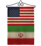 Iran US Friendship - Nationality Flags of the World Vertical Impressions Decorative Flags HG140403 Made In USA