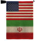 Iran US Friendship - Nationality Flags of the World Vertical Impressions Decorative Flags HG140403 Made In USA