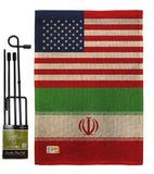 Iran US Friendship - Nationality Flags of the World Vertical Impressions Decorative Flags HG140403 Made In USA