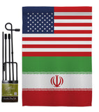Iran US Friendship - Nationality Flags of the World Vertical Impressions Decorative Flags HG140403 Made In USA