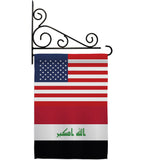 Iraq US Friendship - Nationality Flags of the World Vertical Impressions Decorative Flags HG140404 Made In USA