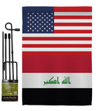 Iraq US Friendship - Nationality Flags of the World Vertical Impressions Decorative Flags HG140404 Made In USA