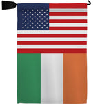 Ireland US Friendship - Nationality Flags of the World Vertical Impressions Decorative Flags HG140405 Made In USA