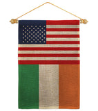 Ireland US Friendship - Nationality Flags of the World Vertical Impressions Decorative Flags HG140405 Made In USA