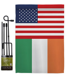 Ireland US Friendship - Nationality Flags of the World Vertical Impressions Decorative Flags HG140405 Made In USA