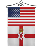 Ireland-Northern US Friendship - Nationality Flags of the World Vertical Impressions Decorative Flags HG140406 Made In USA