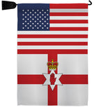 Ireland-Northern US Friendship - Nationality Flags of the World Vertical Impressions Decorative Flags HG140406 Made In USA