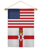Ireland-Northern US Friendship - Nationality Flags of the World Vertical Impressions Decorative Flags HG140406 Made In USA