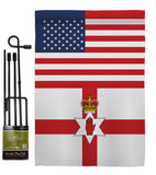 Ireland-Northern US Friendship - Nationality Flags of the World Vertical Impressions Decorative Flags HG140406 Made In USA