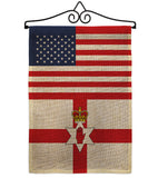 Ireland-Northern US Friendship - Nationality Flags of the World Vertical Impressions Decorative Flags HG140406 Made In USA