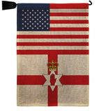Ireland-Northern US Friendship - Nationality Flags of the World Vertical Impressions Decorative Flags HG140406 Made In USA