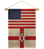 Ireland-Northern US Friendship - Nationality Flags of the World Vertical Impressions Decorative Flags HG140406 Made In USA