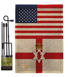 Ireland-Northern US Friendship - Nationality Flags of the World Vertical Impressions Decorative Flags HG140406 Made In USA
