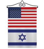 Israel US Friendship - Nationality Flags of the World Vertical Impressions Decorative Flags HG140410 Made In USA