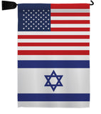 Israel US Friendship - Nationality Flags of the World Vertical Impressions Decorative Flags HG140410 Made In USA