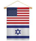 Israel US Friendship - Nationality Flags of the World Vertical Impressions Decorative Flags HG140410 Made In USA