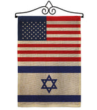 Israel US Friendship - Nationality Flags of the World Vertical Impressions Decorative Flags HG140410 Made In USA