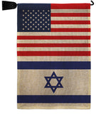 Israel US Friendship - Nationality Flags of the World Vertical Impressions Decorative Flags HG140410 Made In USA
