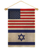 Israel US Friendship - Nationality Flags of the World Vertical Impressions Decorative Flags HG140410 Made In USA