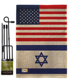 Israel US Friendship - Nationality Flags of the World Vertical Impressions Decorative Flags HG140410 Made In USA