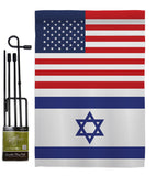 Israel US Friendship - Nationality Flags of the World Vertical Impressions Decorative Flags HG140410 Made In USA